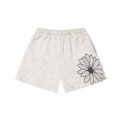Mardi Flower Print Summer Casual Lounge Cotton Shorts