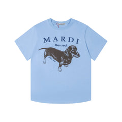 Mardi Dachshund Graphic Summer Casual Cotton Tee Unisex