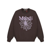 Mardi Embroidered Daisy Flower Autumn Oversized Fleece Sweatshirt