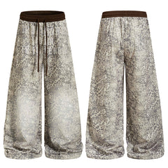 Omirad Leopard Washed Wide-Leg Sweatpants
