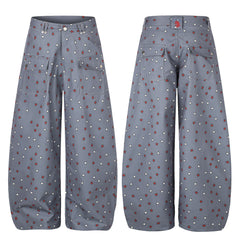 Omirad Star Print Wide-Leg Balloon Jeans