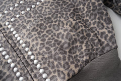 Omirad Studded Cross Cropped Zip Hoodie