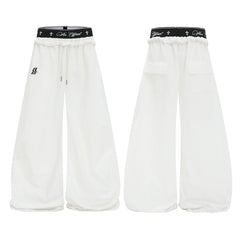 Omirad Layered Waist Wide-Leg Sweatpants