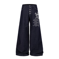 Omirad Gothic Script Wide-Leg Jeans
