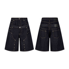 Omirad “Double Waist Panel Denim Shorts”