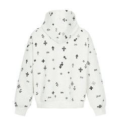 Omirad All-Over Cross Print Hooded Jacket