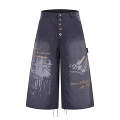 Omirad Vintage Graphic Denim Shorts