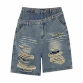 Omirad Distressed Layered Waist Denim Shorts