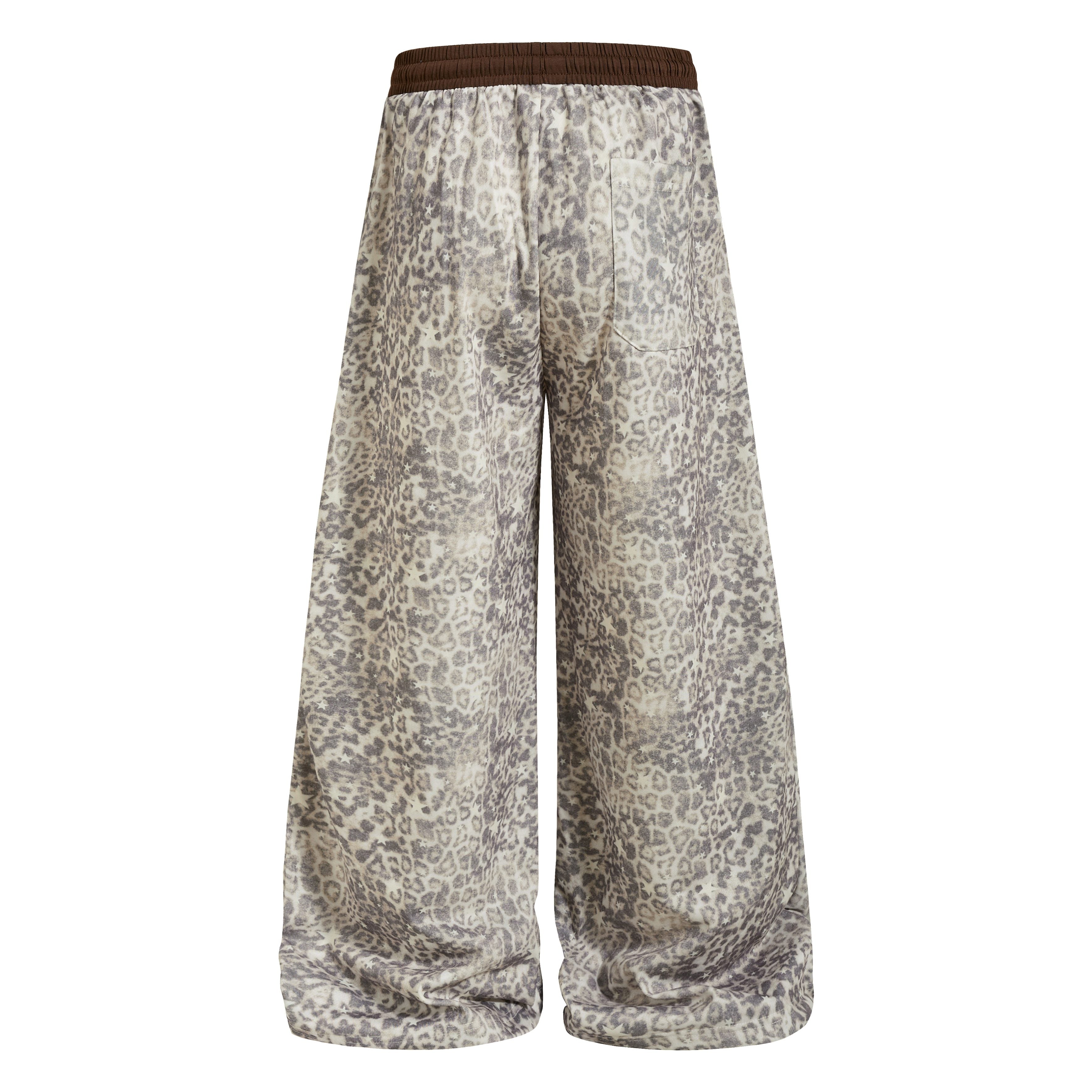 Omirad Leopard Washed Wide-Leg Sweatpants