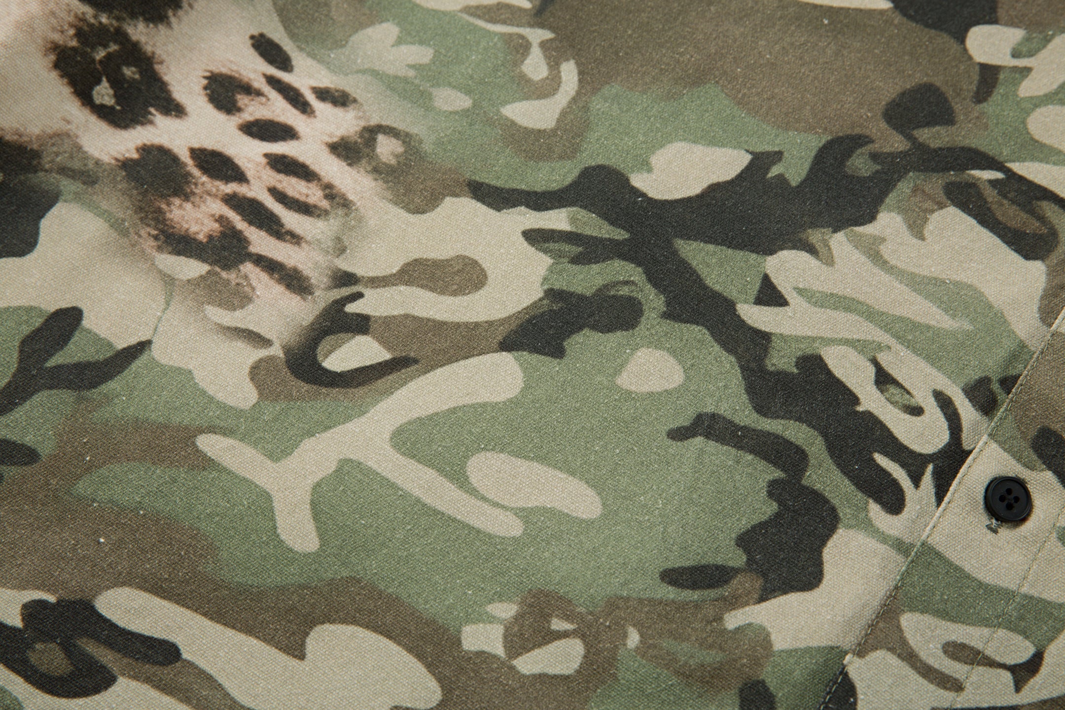Omirad Layered Camo-Leopard Short-Sleeve Shirt