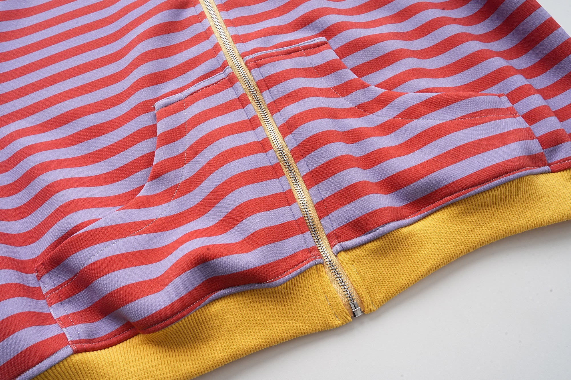 Omirad Striped Zip-Up Hoodie