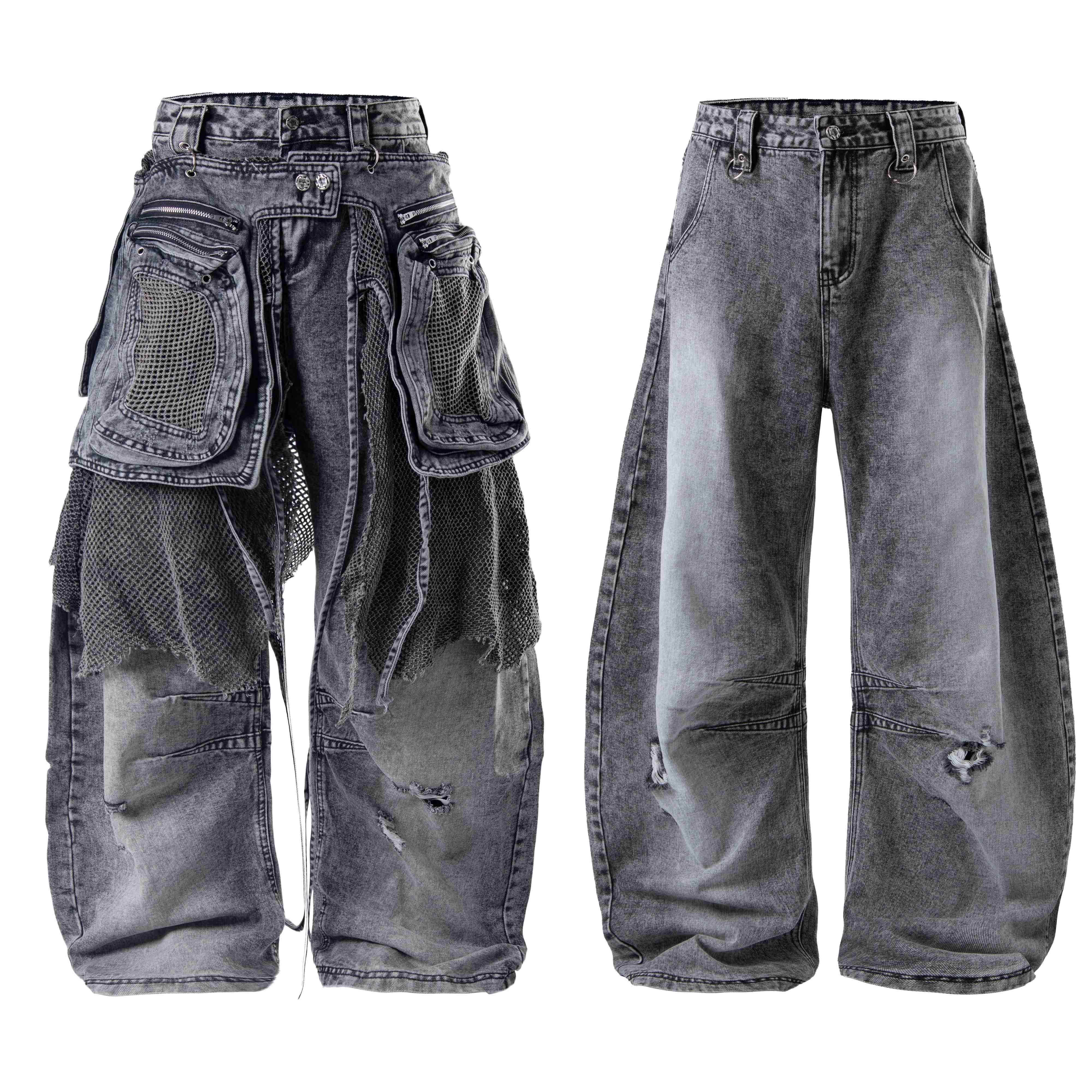Omirad Convertible Utility Baggy Jeans