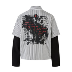 Omirad Ink-Splash Layered Stripe Shirt