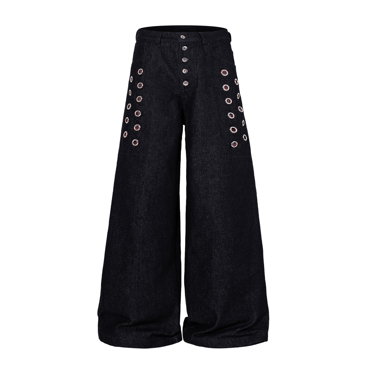 Omirad Eyelet Wide-Leg Jeans