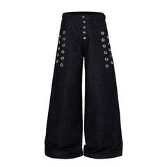 Omirad Eyelet Wide-Leg Jeans