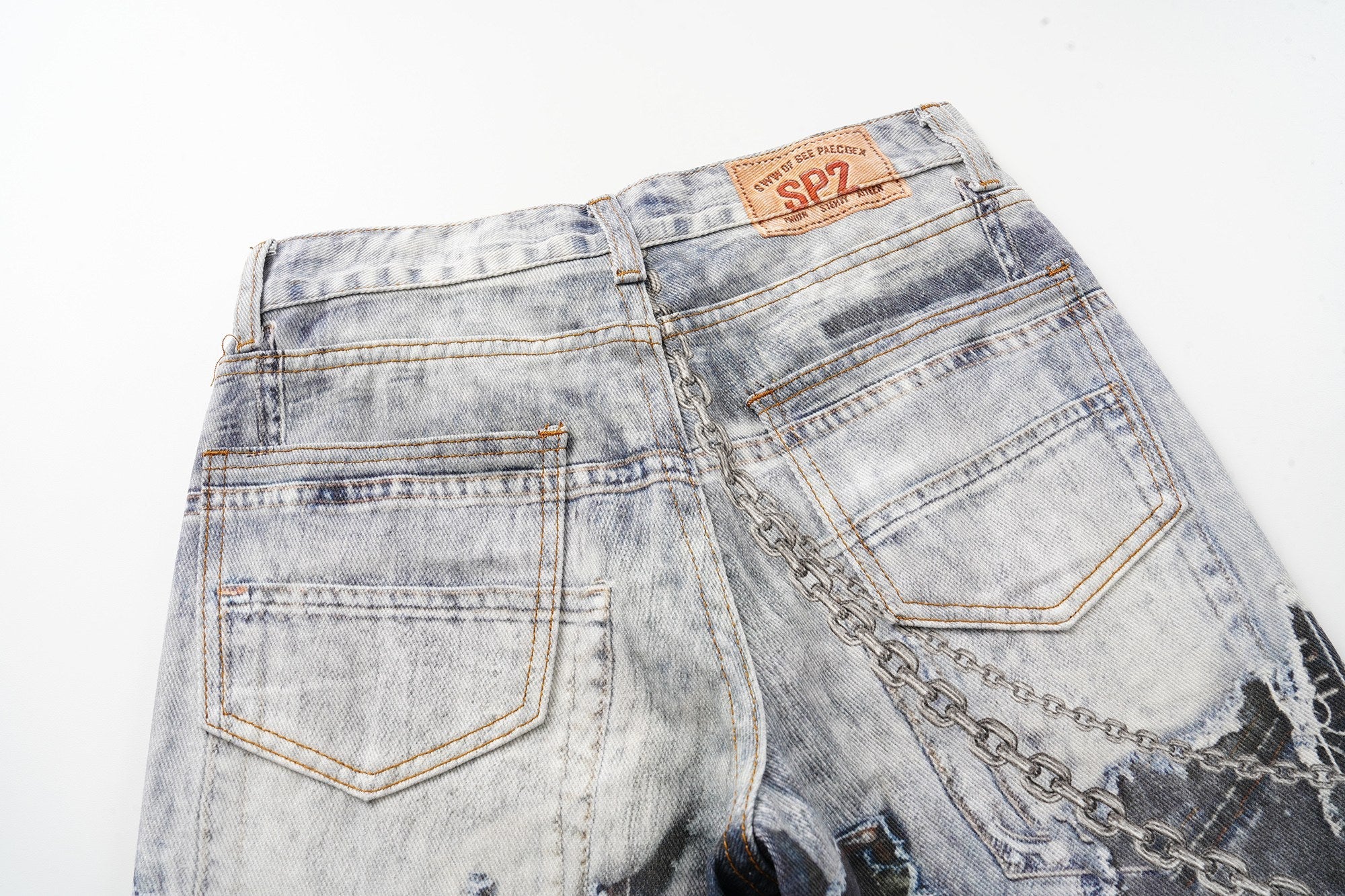 Omirad Distressed Patchwork Jeans