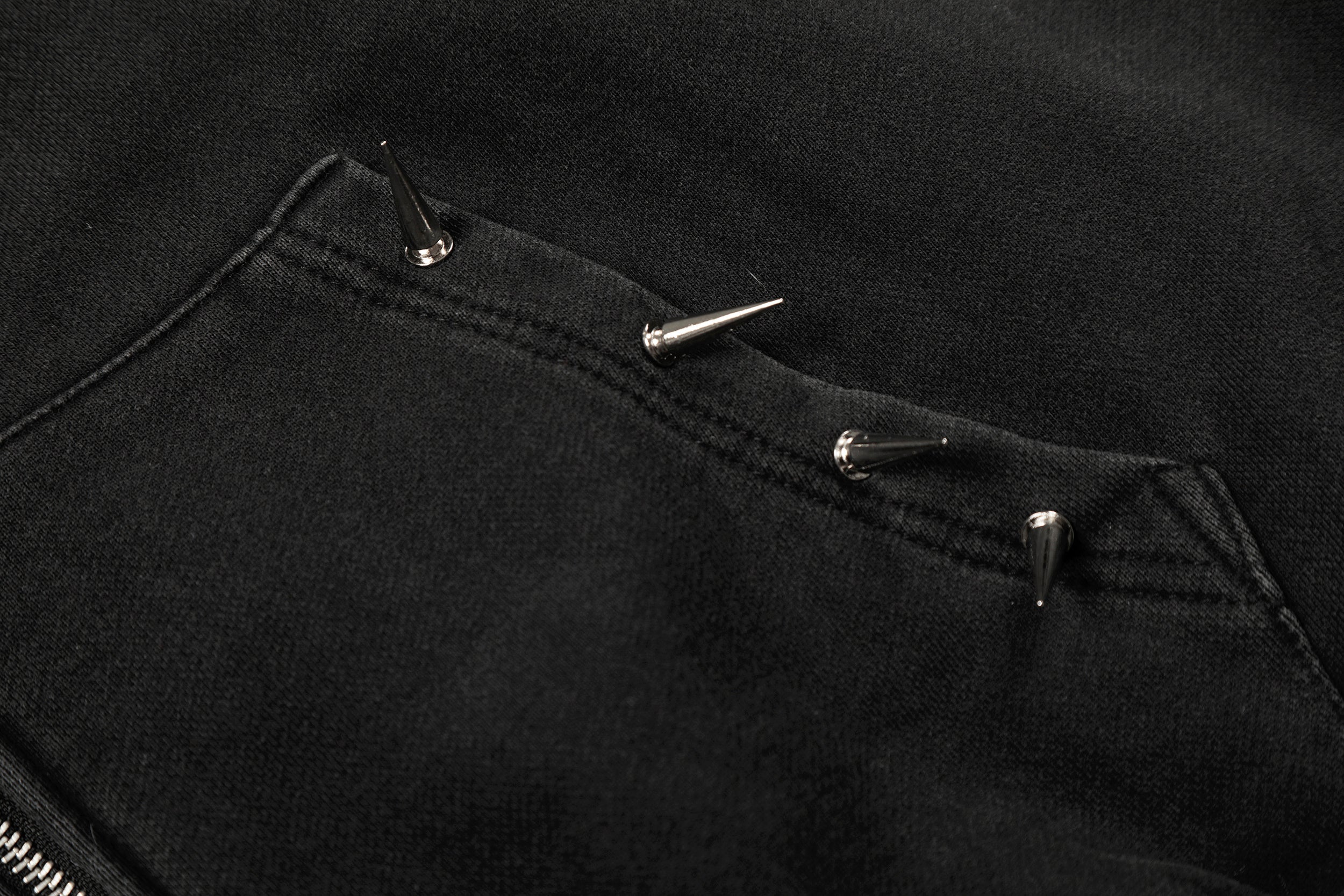 Omirad Studded Zip-Up Hoodie