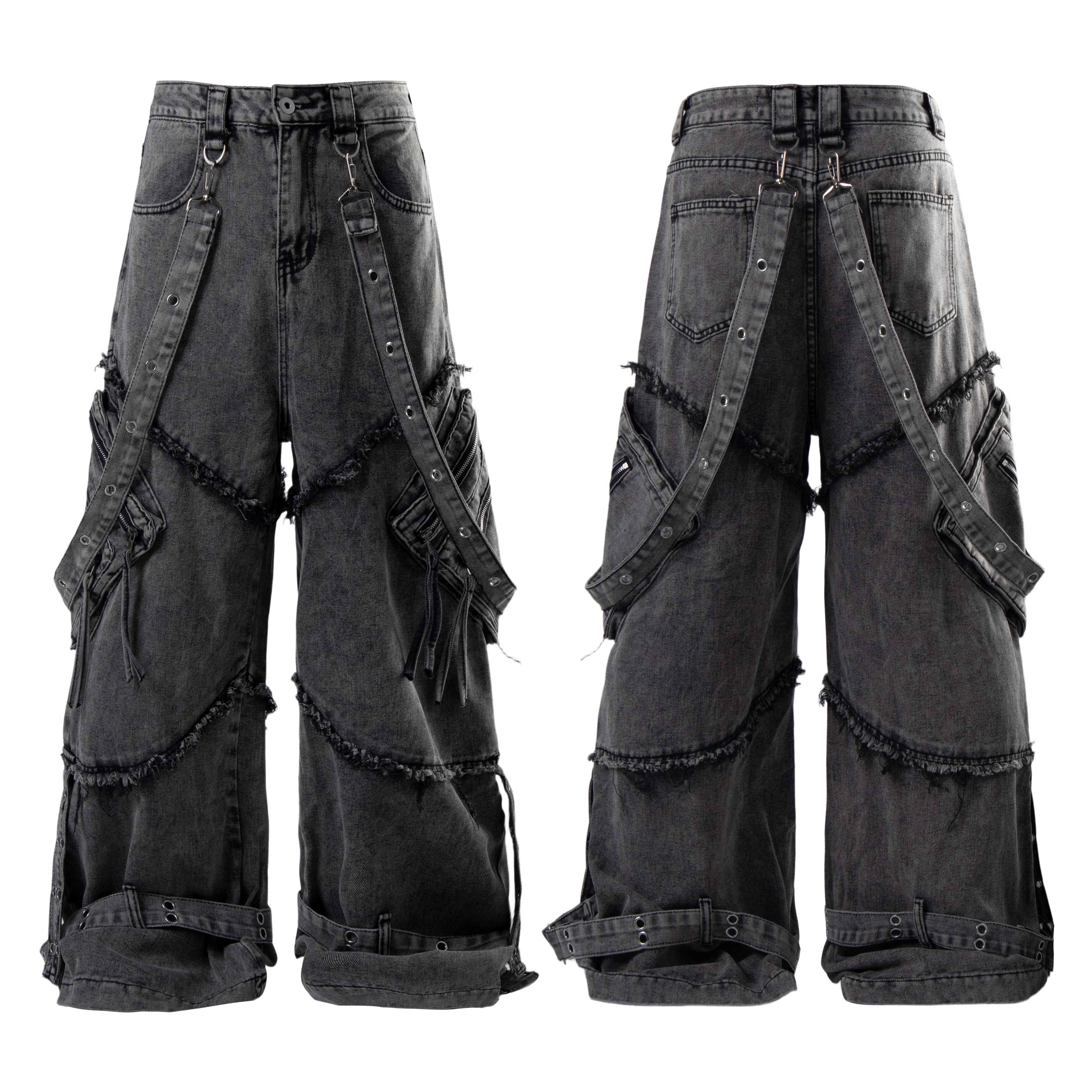 Omirad Deconstructed Strap Cargo Jeans