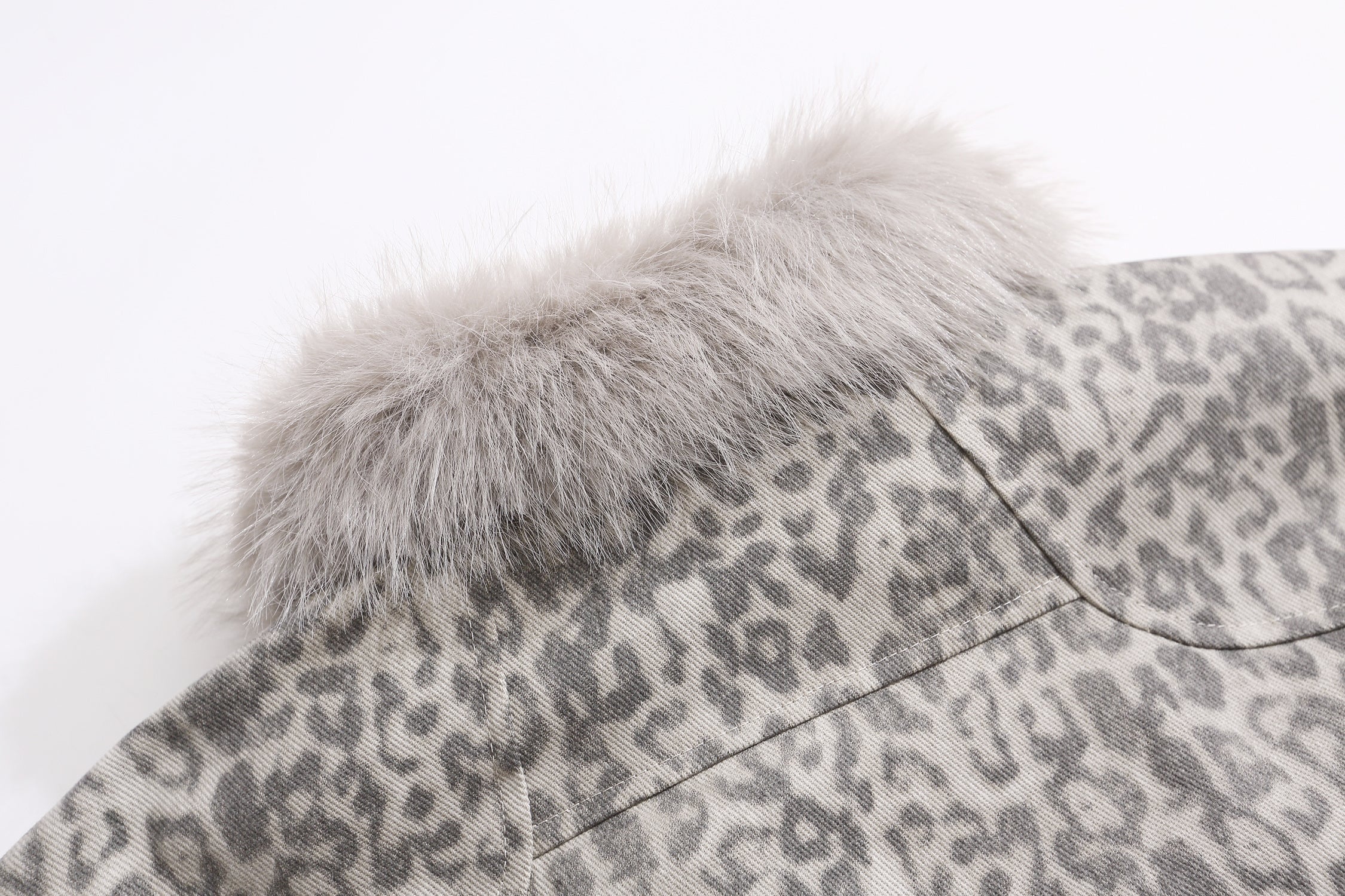Omirad Leopard Faux Fur Collar Jacket