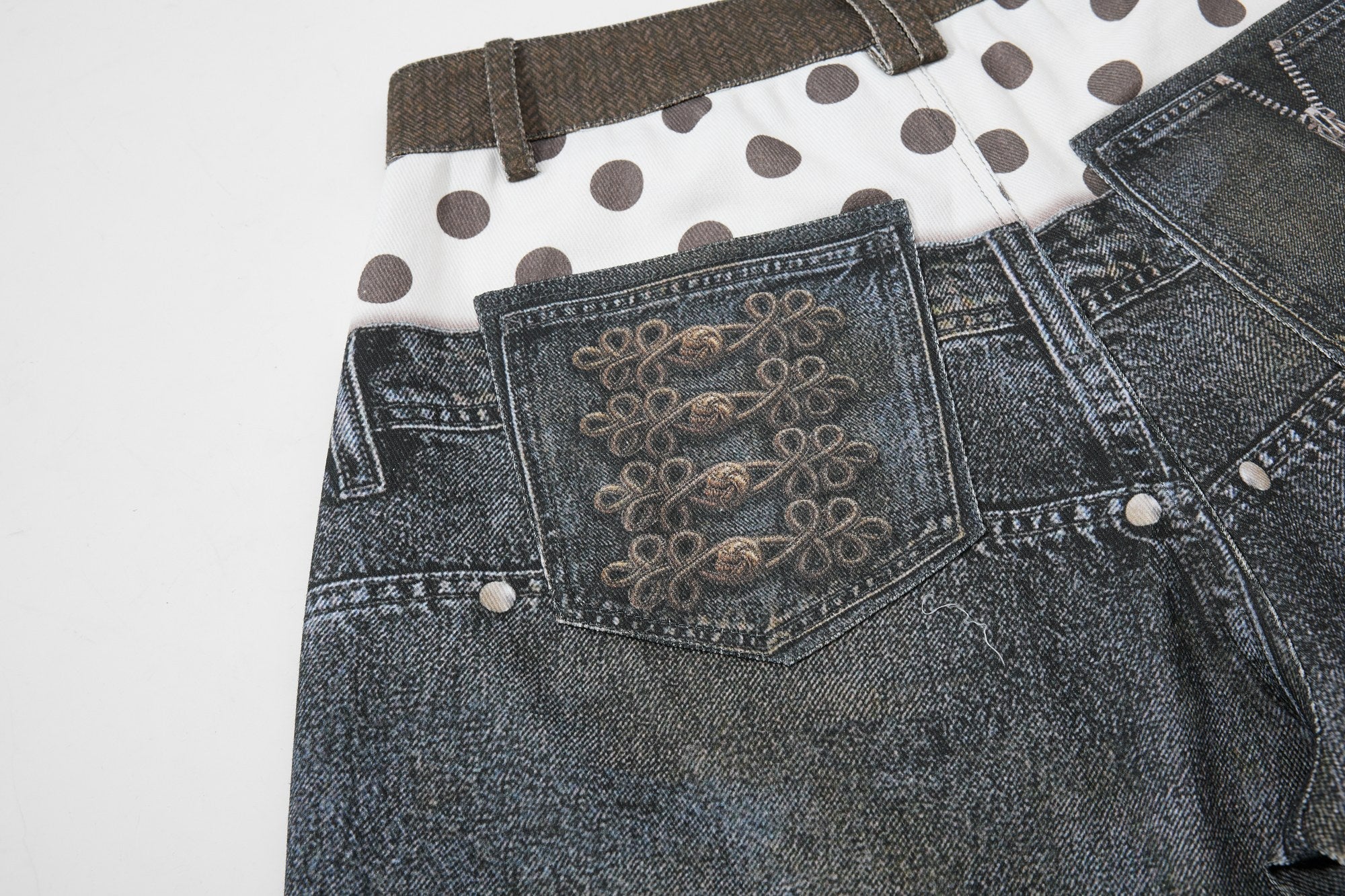 Omirad Layered Punk Denim Jorts