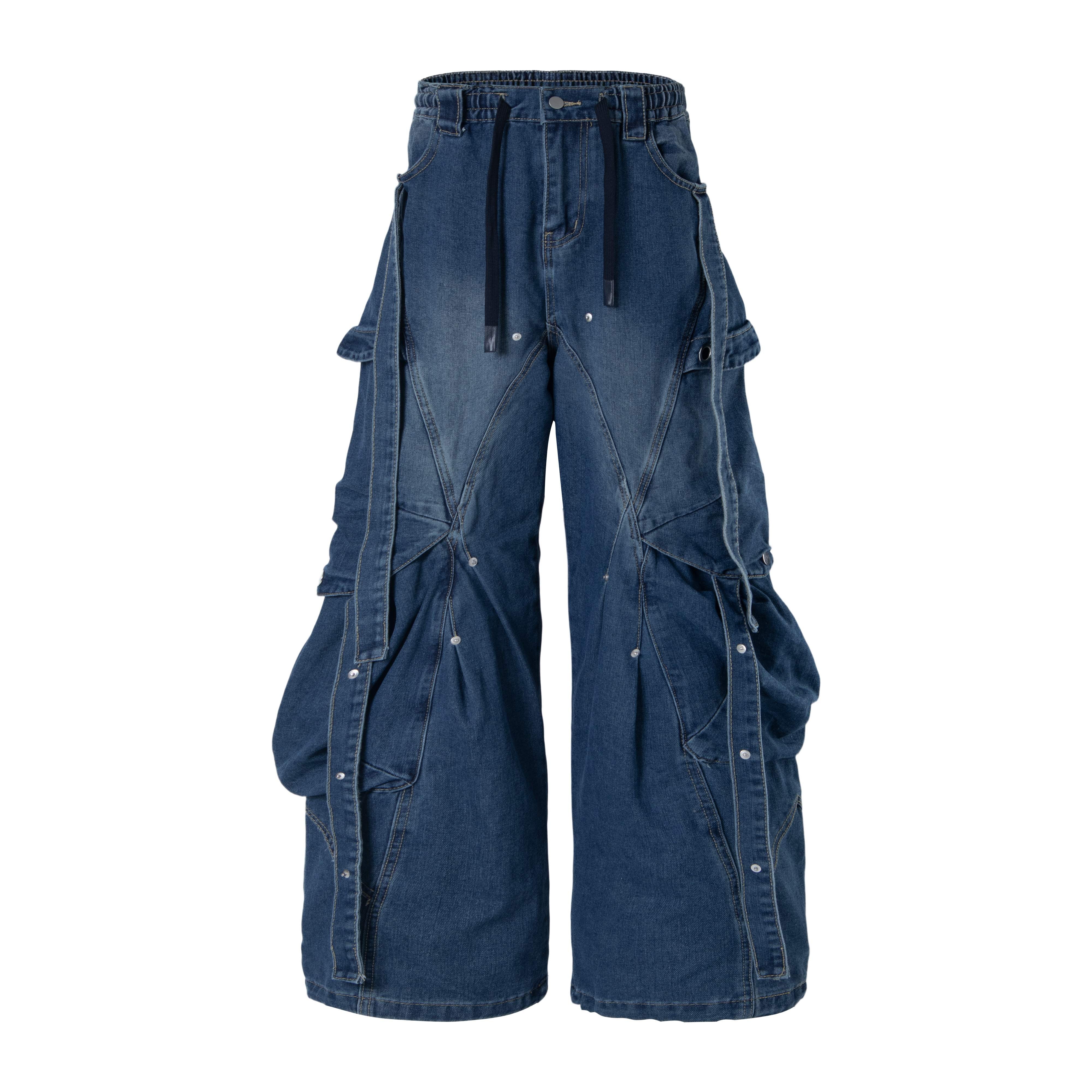 Omirad Multi-Pocket Baggy Denim Jeans