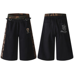 Omirad Leopard Trim Wide Shorts