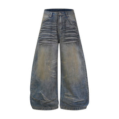 Omirad Vintage Whiskered Wide-Leg Jeans