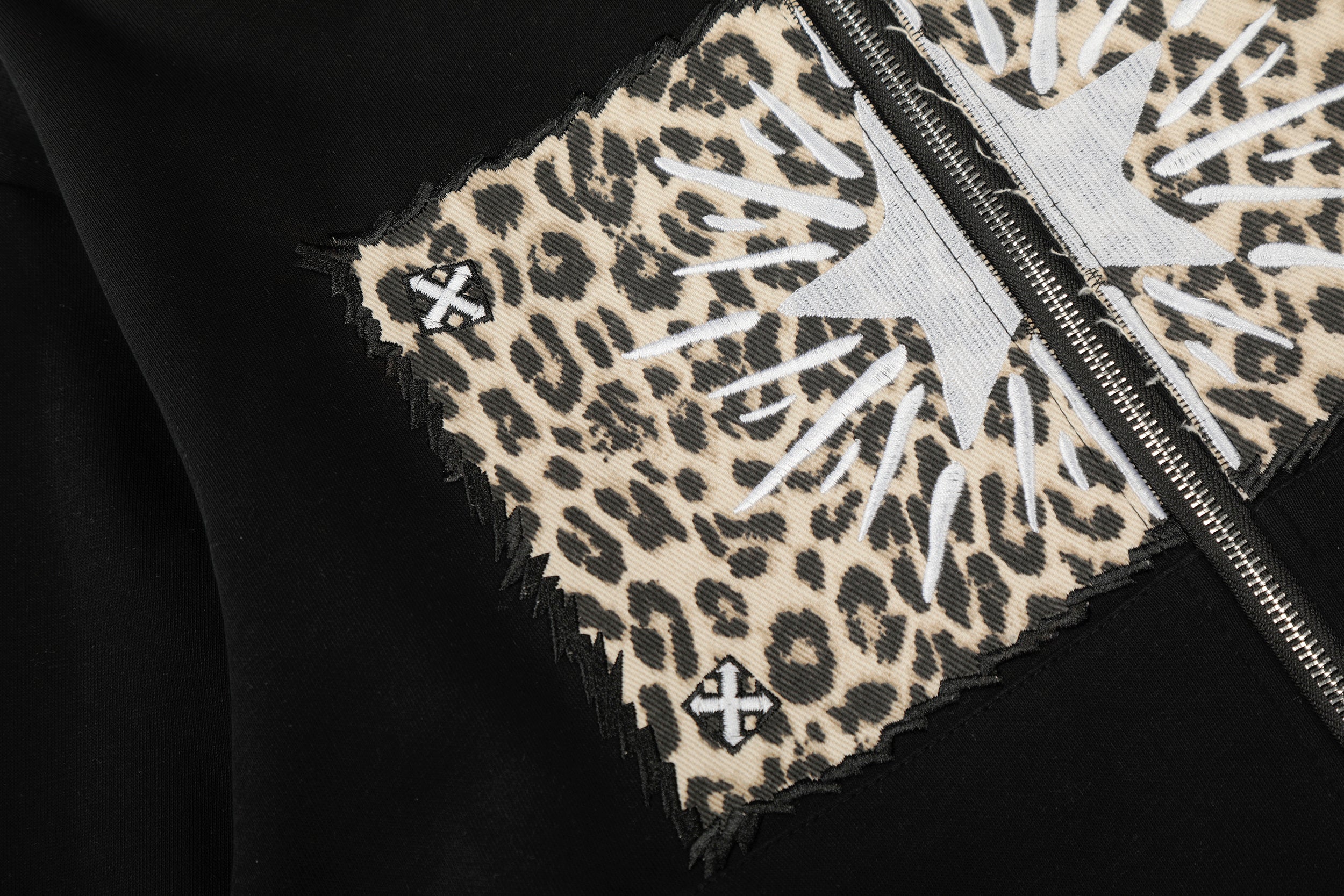 Omirad Leopard Panel Zip Hoodie