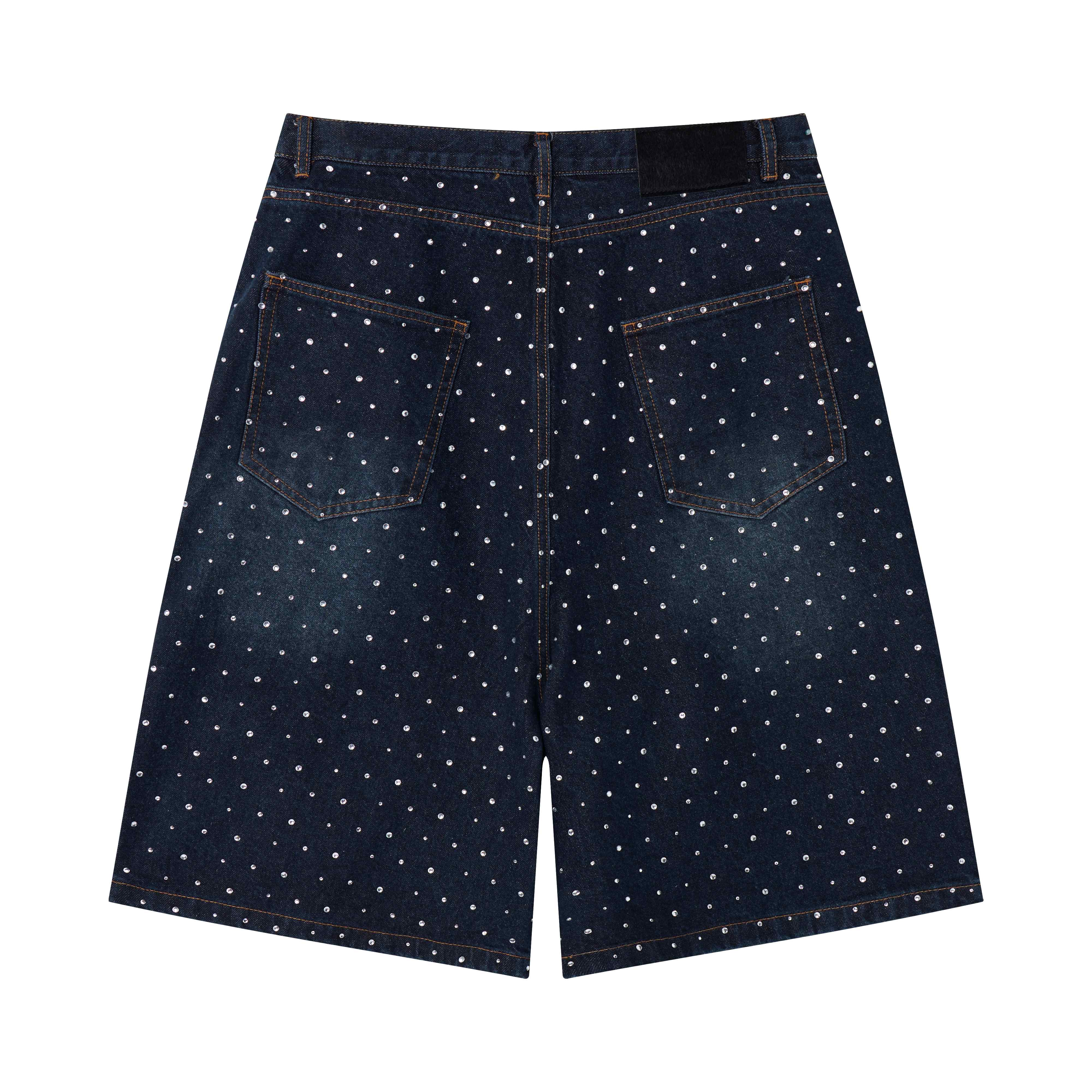 Omirad Pearl Studded Denim Shorts