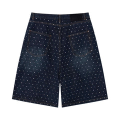Omirad Pearl Studded Denim Shorts