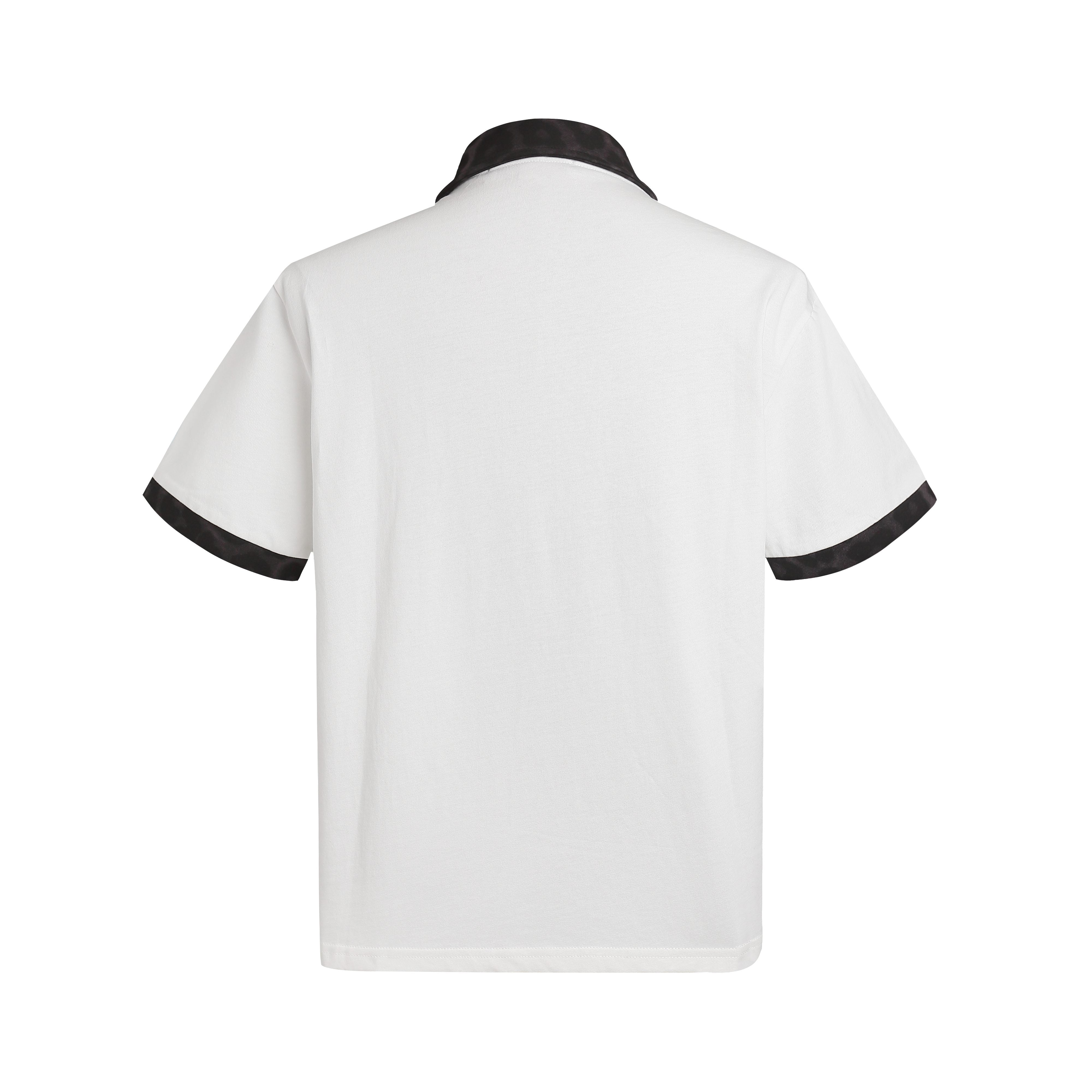 Omirad Leopard Collar Graphic Polo Shirt