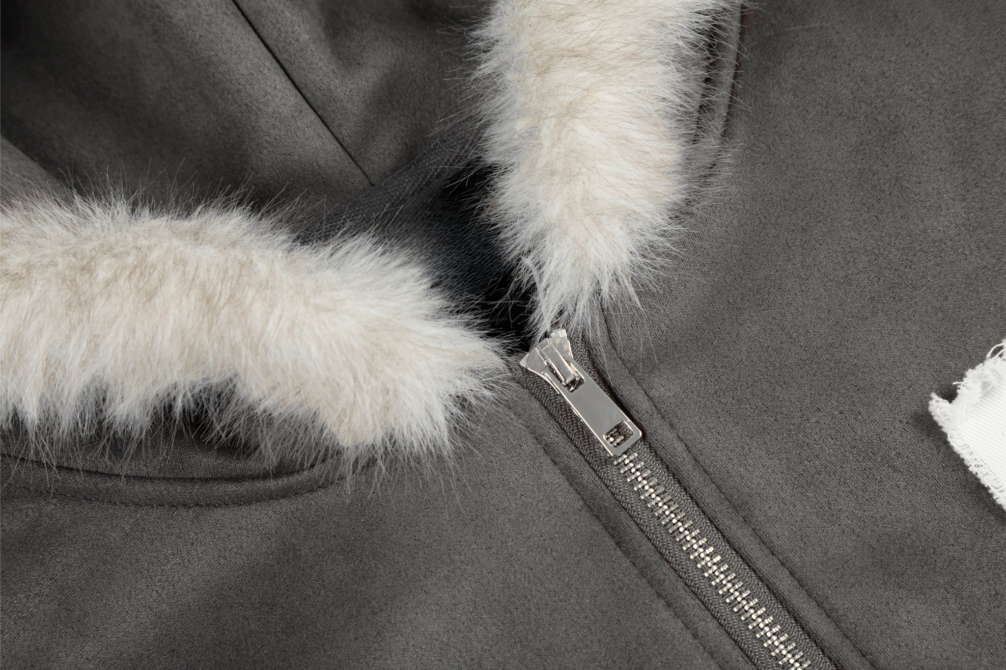 Omirad Graphic Faux-Fur Hooded Zip Jacket