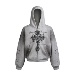 Omirad Gothic Cross Zip Hoodie