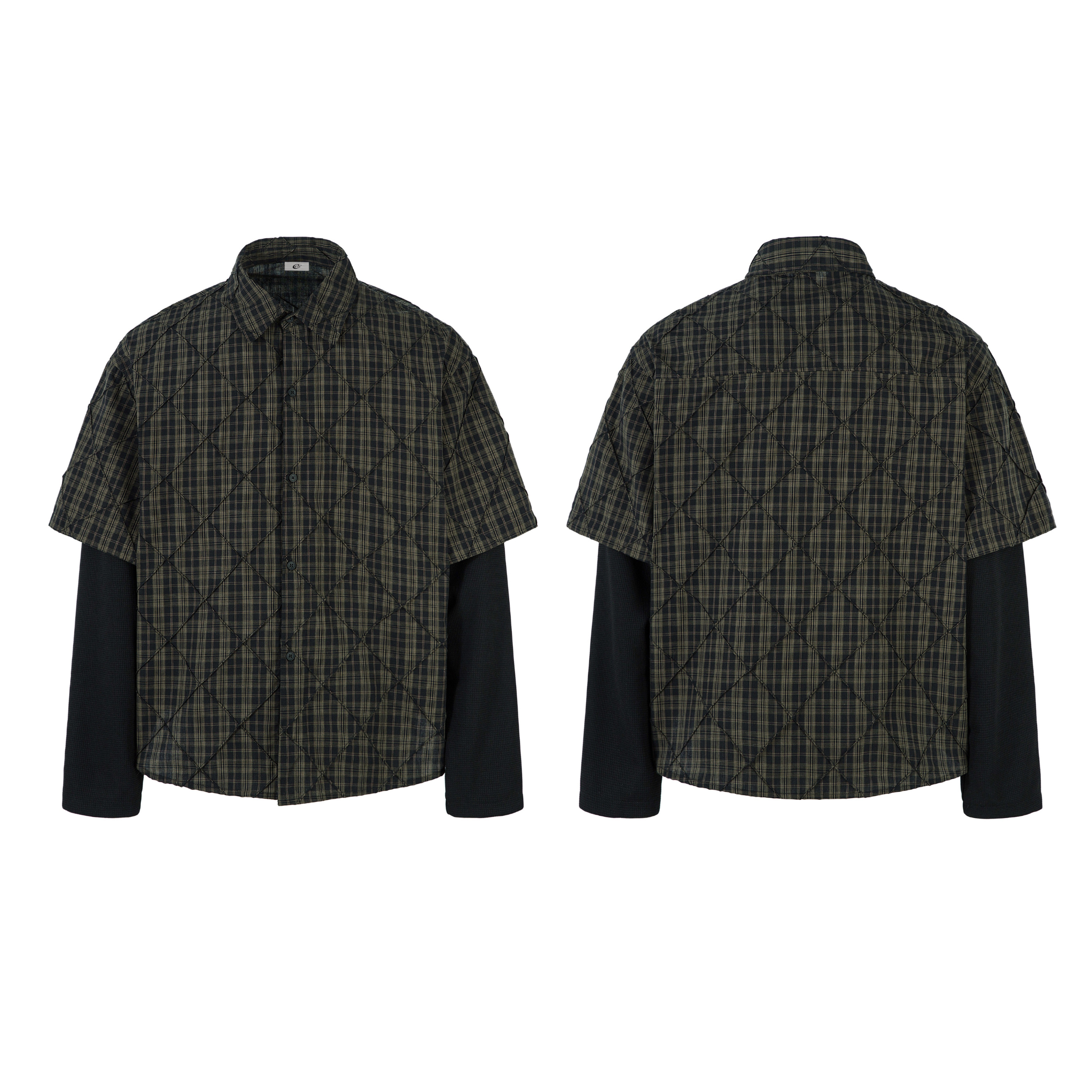 Omirad Layered Quilted Plaid Shirt