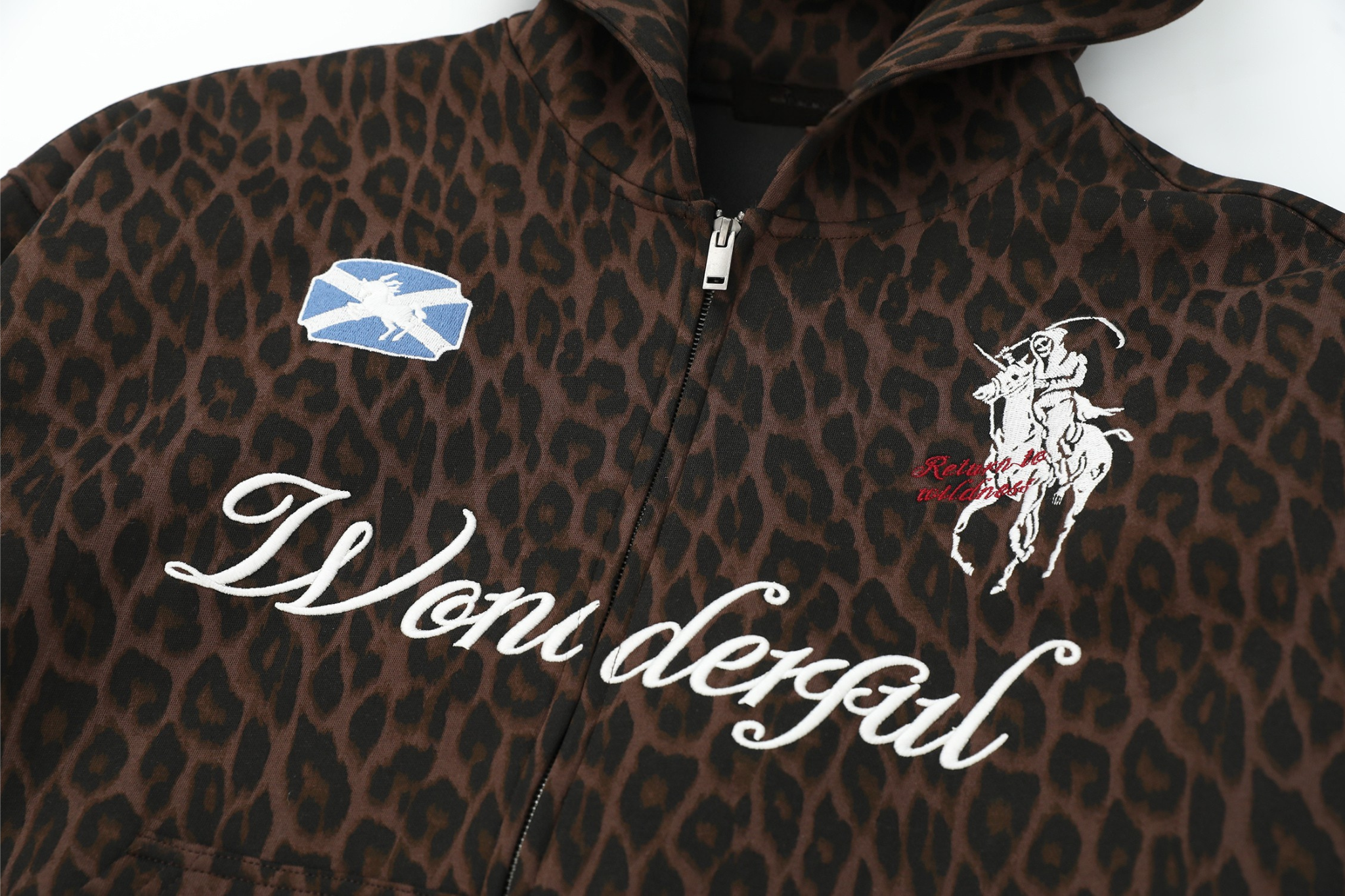 Omirad Leopard Crest Zip Hoodie