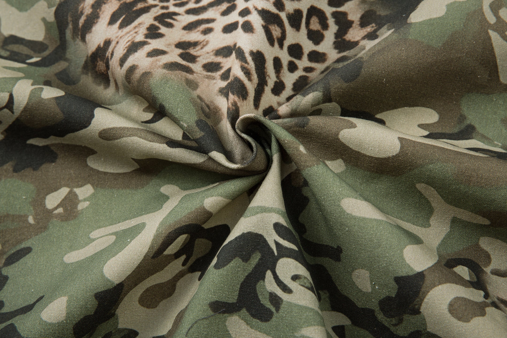 Omirad Layered Camo-Leopard Short-Sleeve Shirt