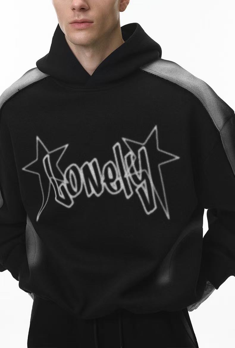Omirad Star-Logo Panel Cotton-Rich Hoodie
