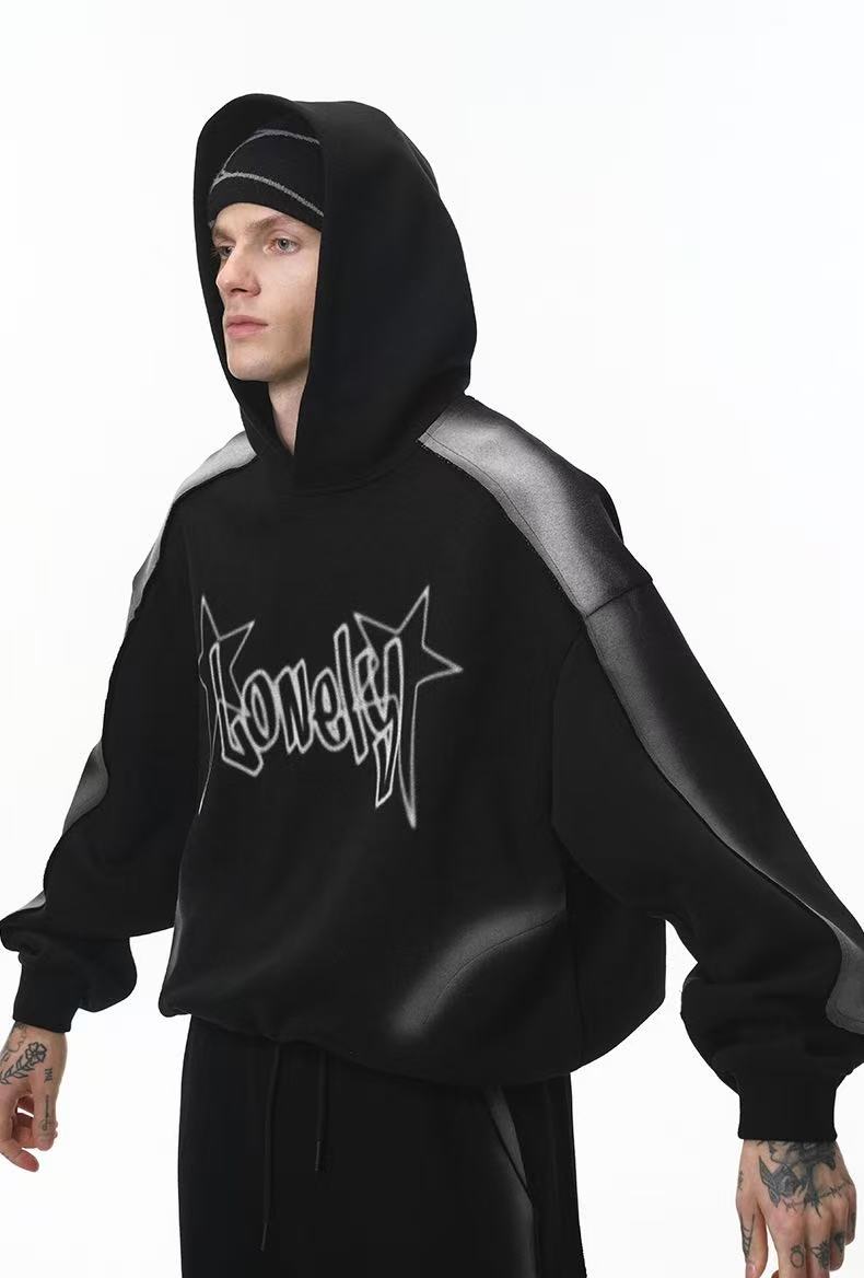 Omirad Star-Logo Panel Cotton-Rich Hoodie