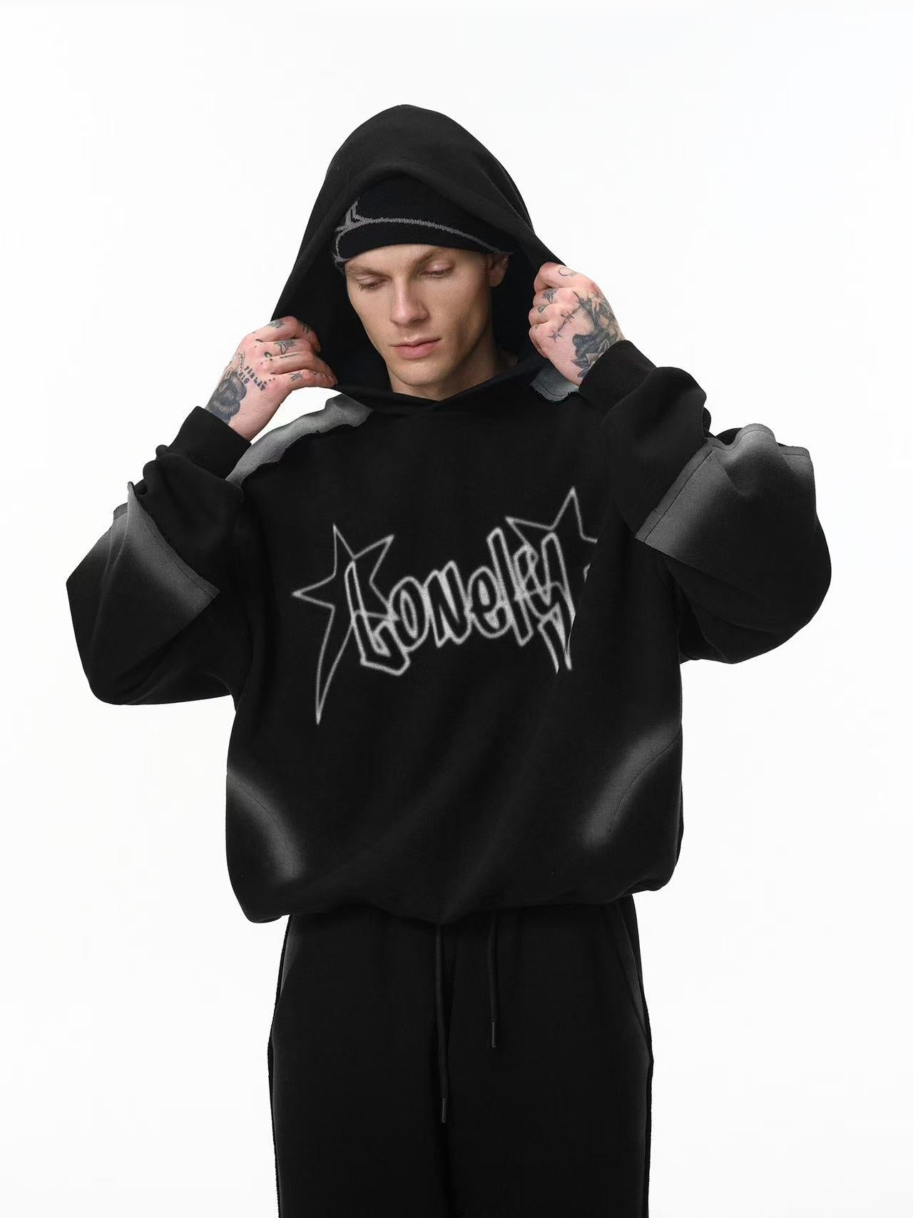 Omirad Star-Logo Panel Cotton-Rich Hoodie