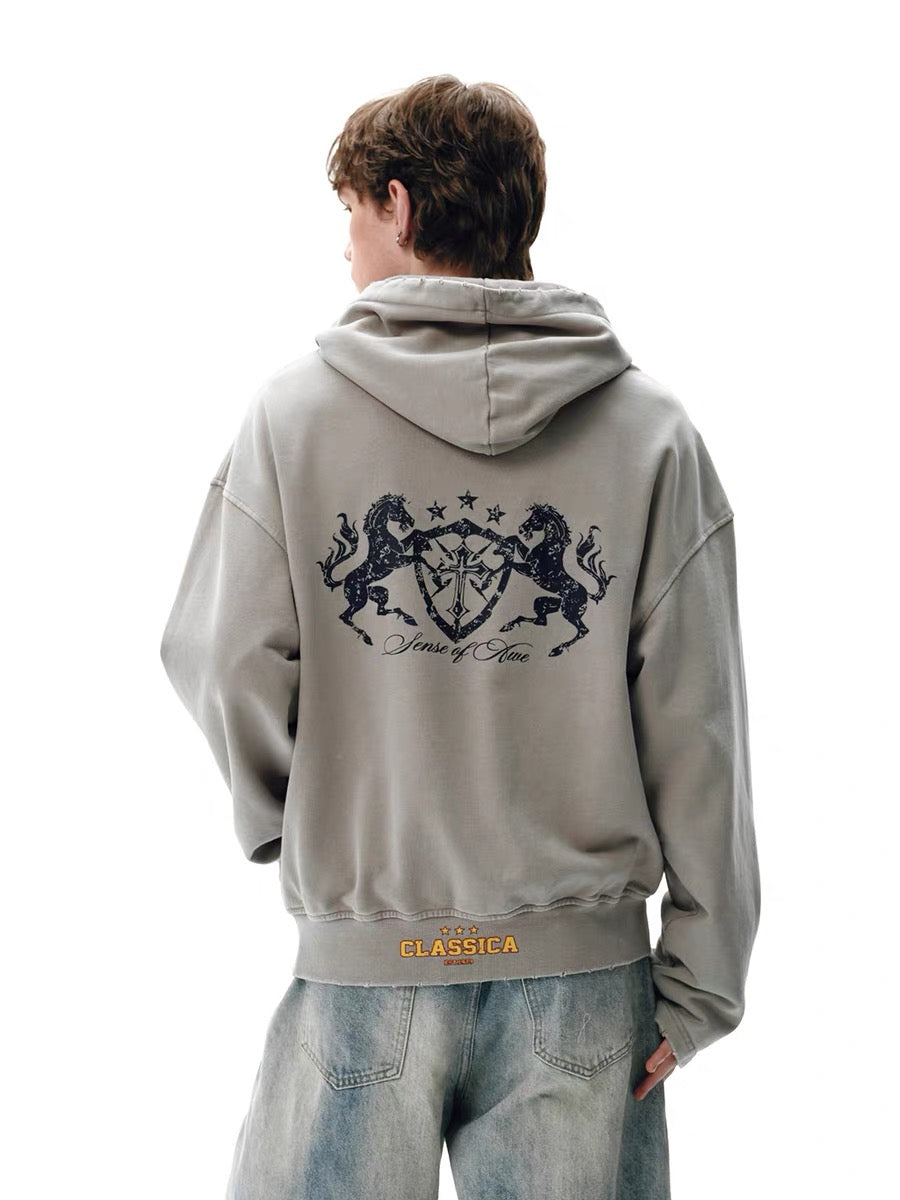Omirad Vintage Crest Zip Hoodie