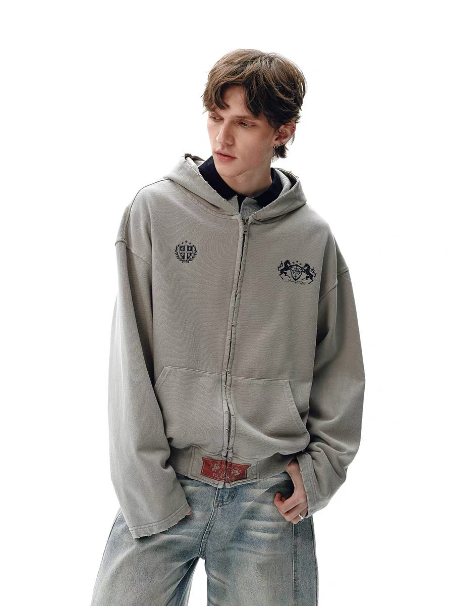 Omirad Vintage Crest Zip Hoodie