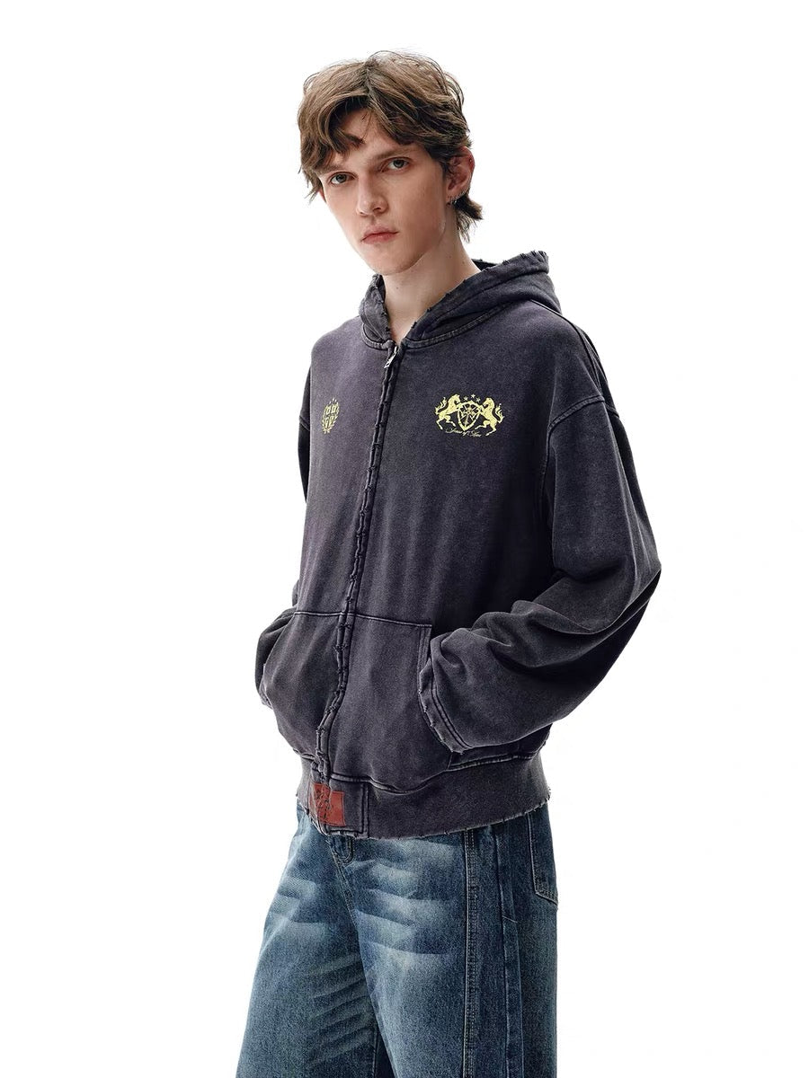 Omirad Vintage Crest Zip Hoodie