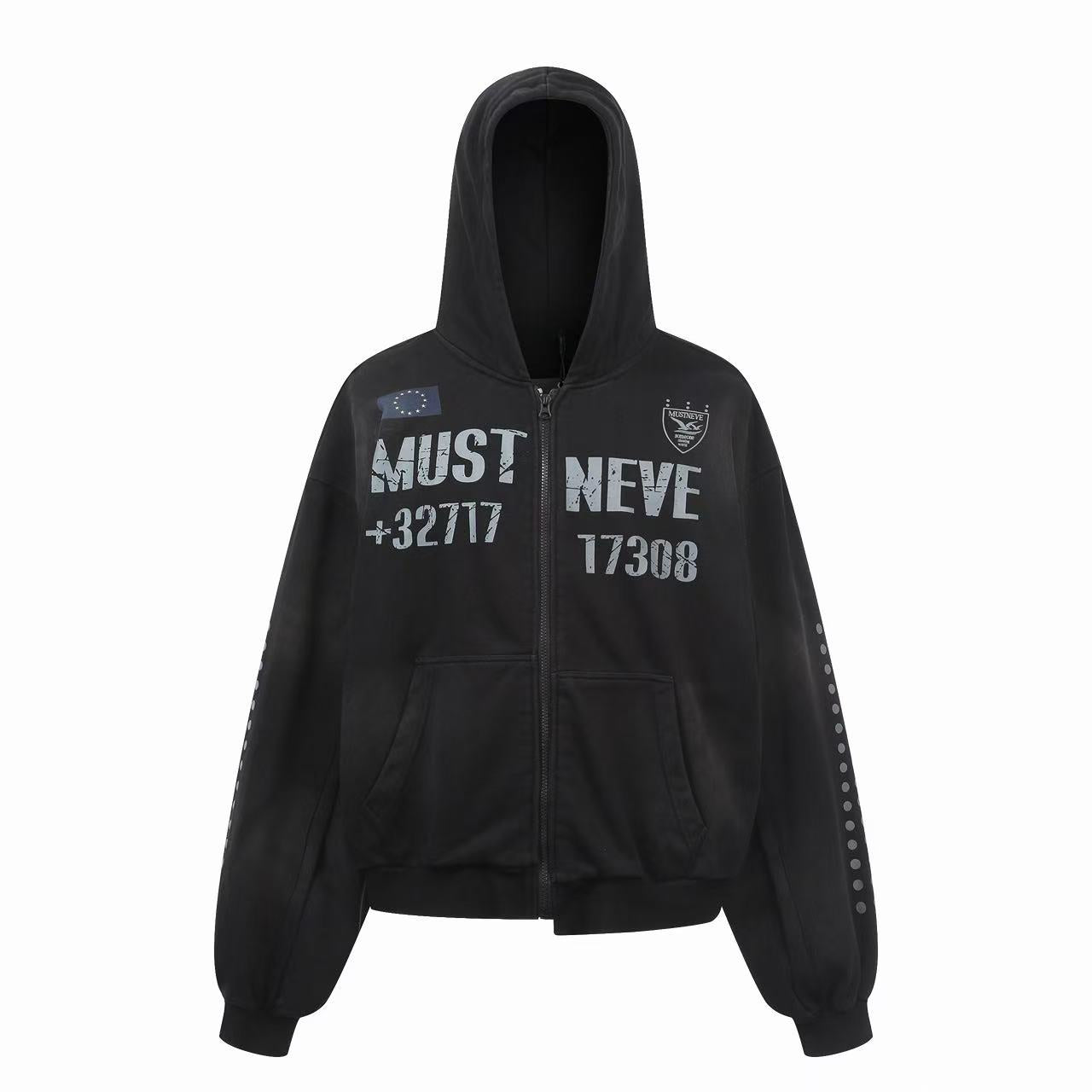 Omirad “Distressed Sport Zip Hoodie”