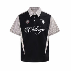 Omirad Vintage Plaid Panel Polo