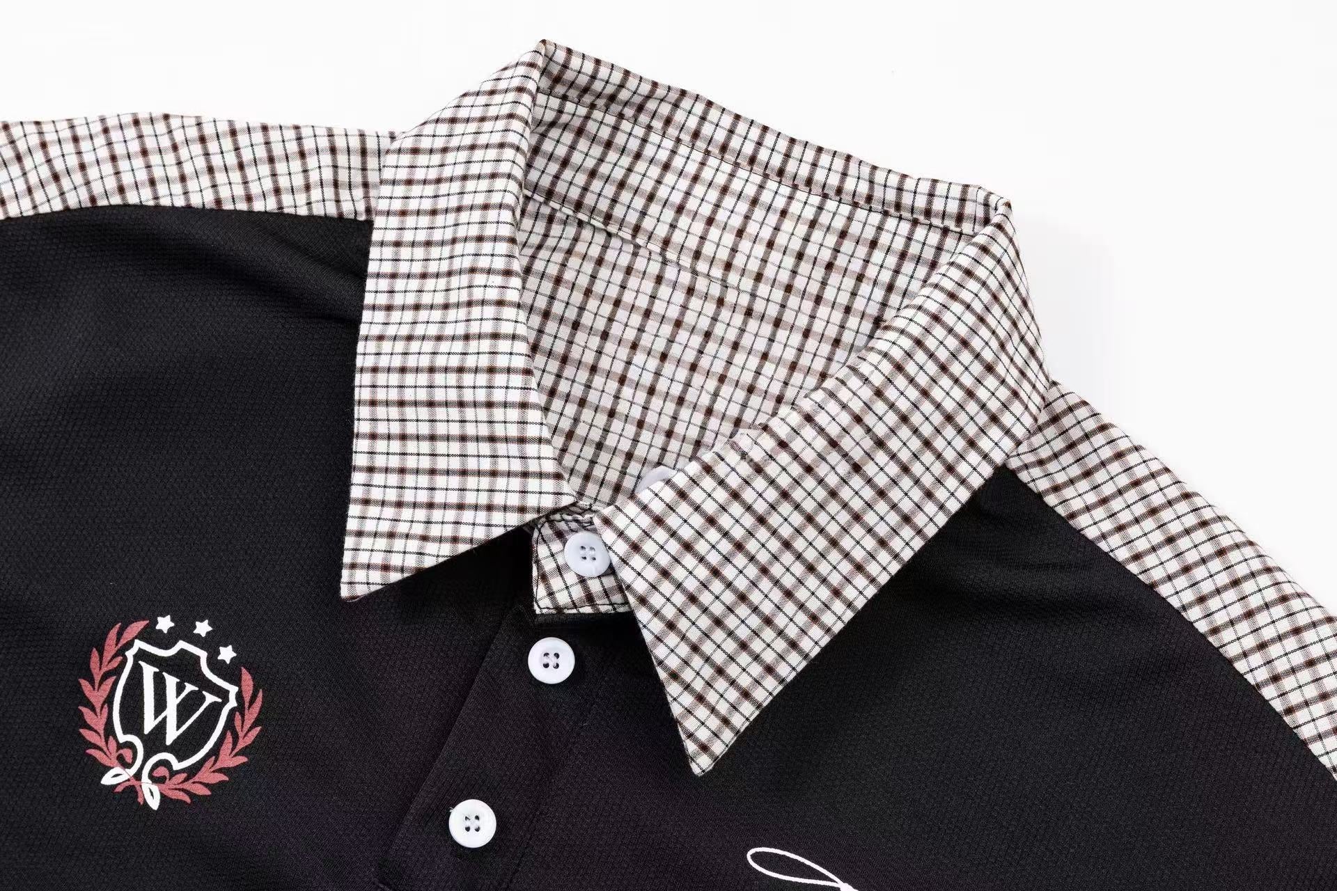 Omirad Vintage Plaid Panel Polo