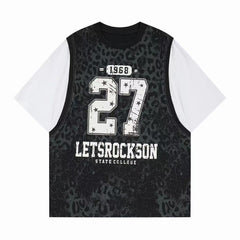 Omirad Leopard Mesh Layered Graphic T-Shirt