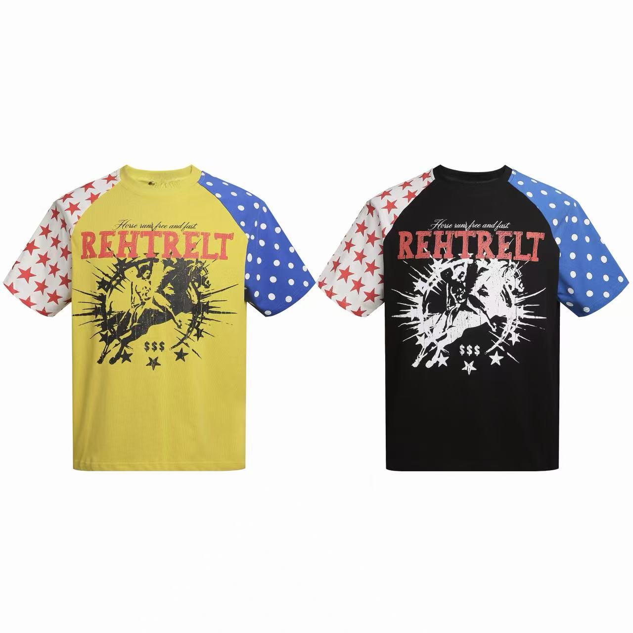 Omirad Patchwork Raglan Graphic T-Shirt