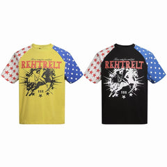 Omirad Patchwork Raglan Graphic T-Shirt