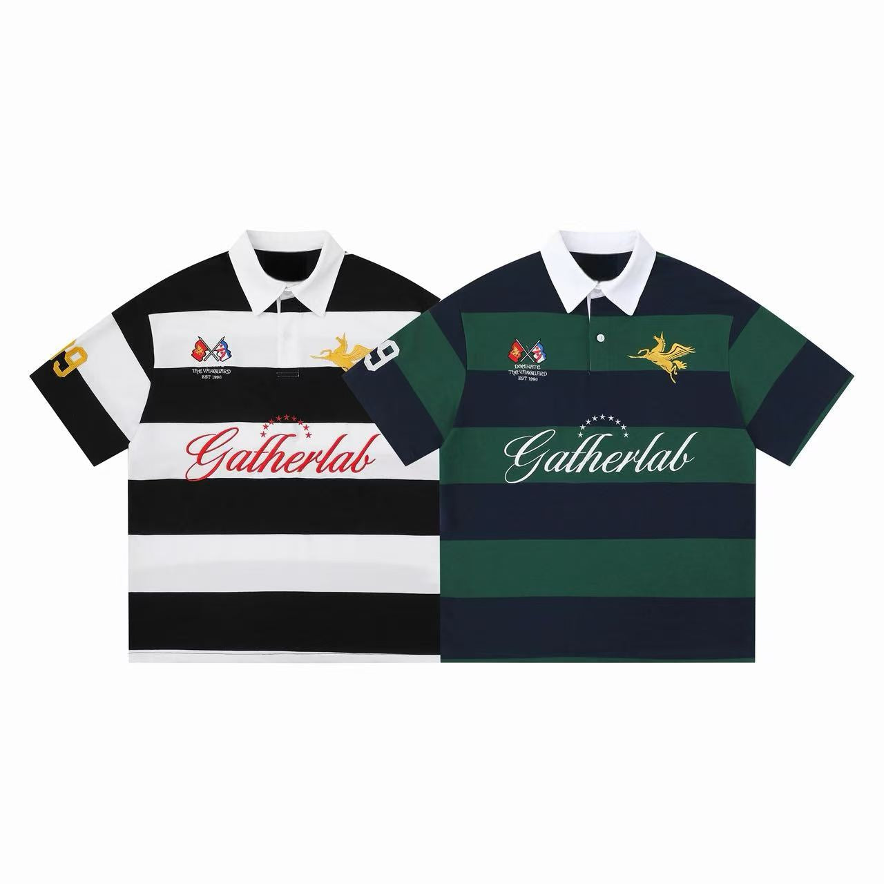 Omirad Striped Rugby Polo