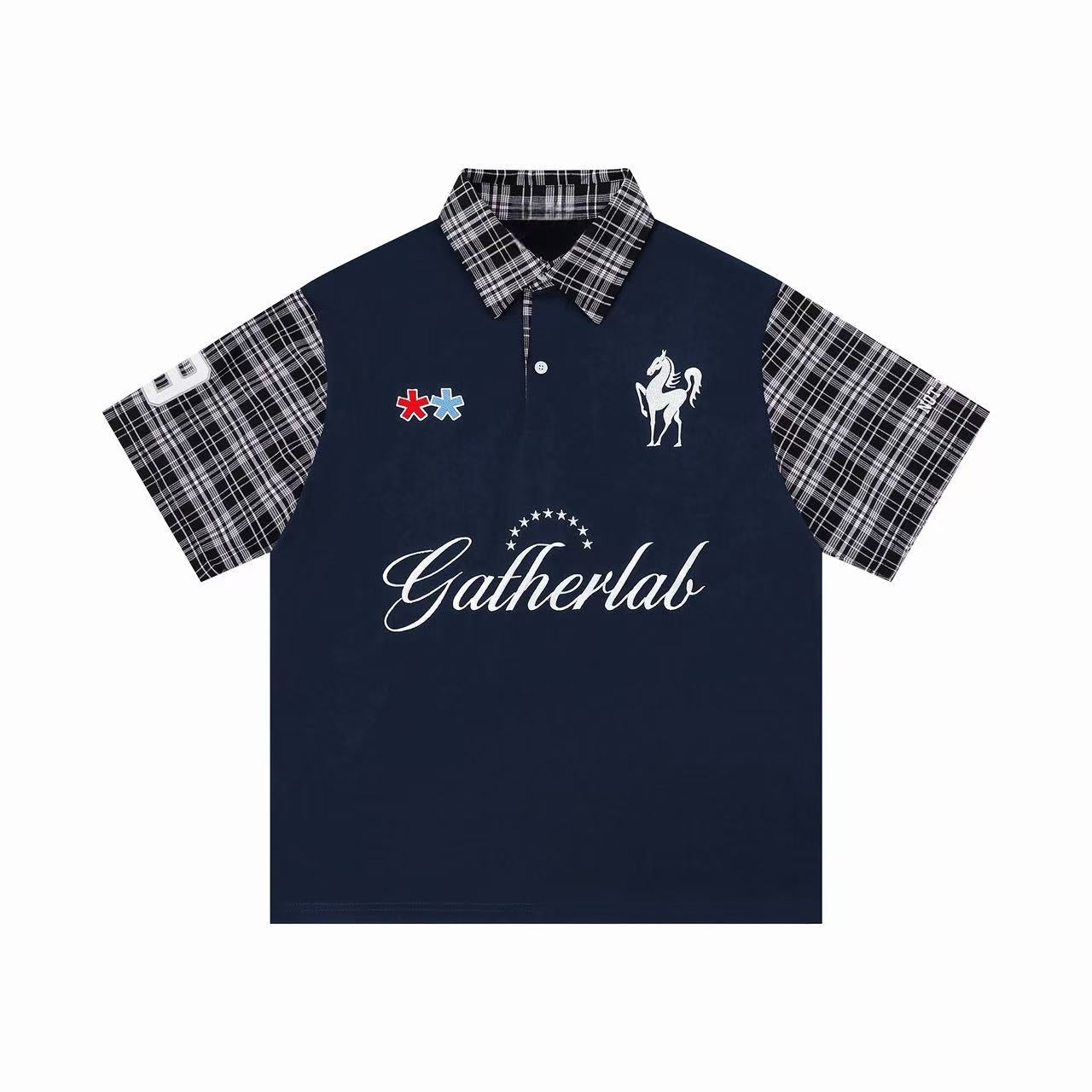 Omirad Plaid Sleeve Polo Shirt